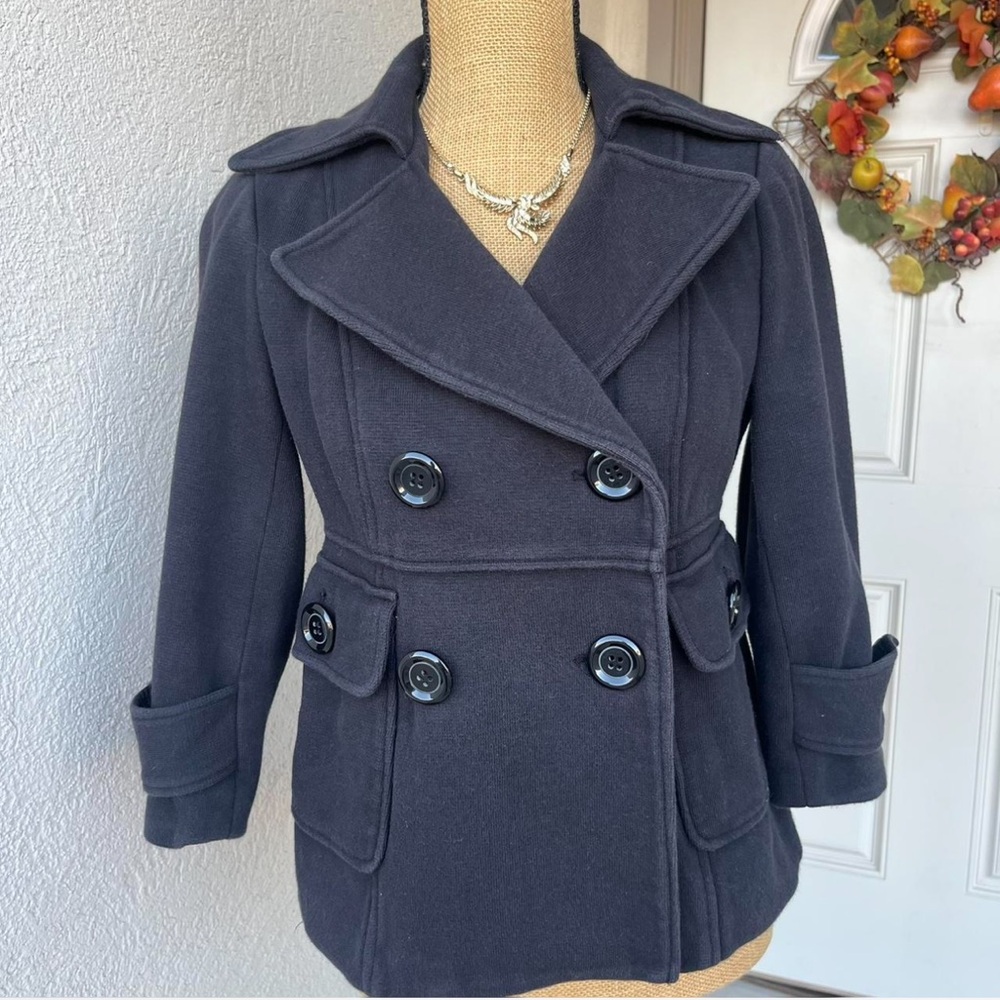 Double-Breasted Women's Navy Peacoat
